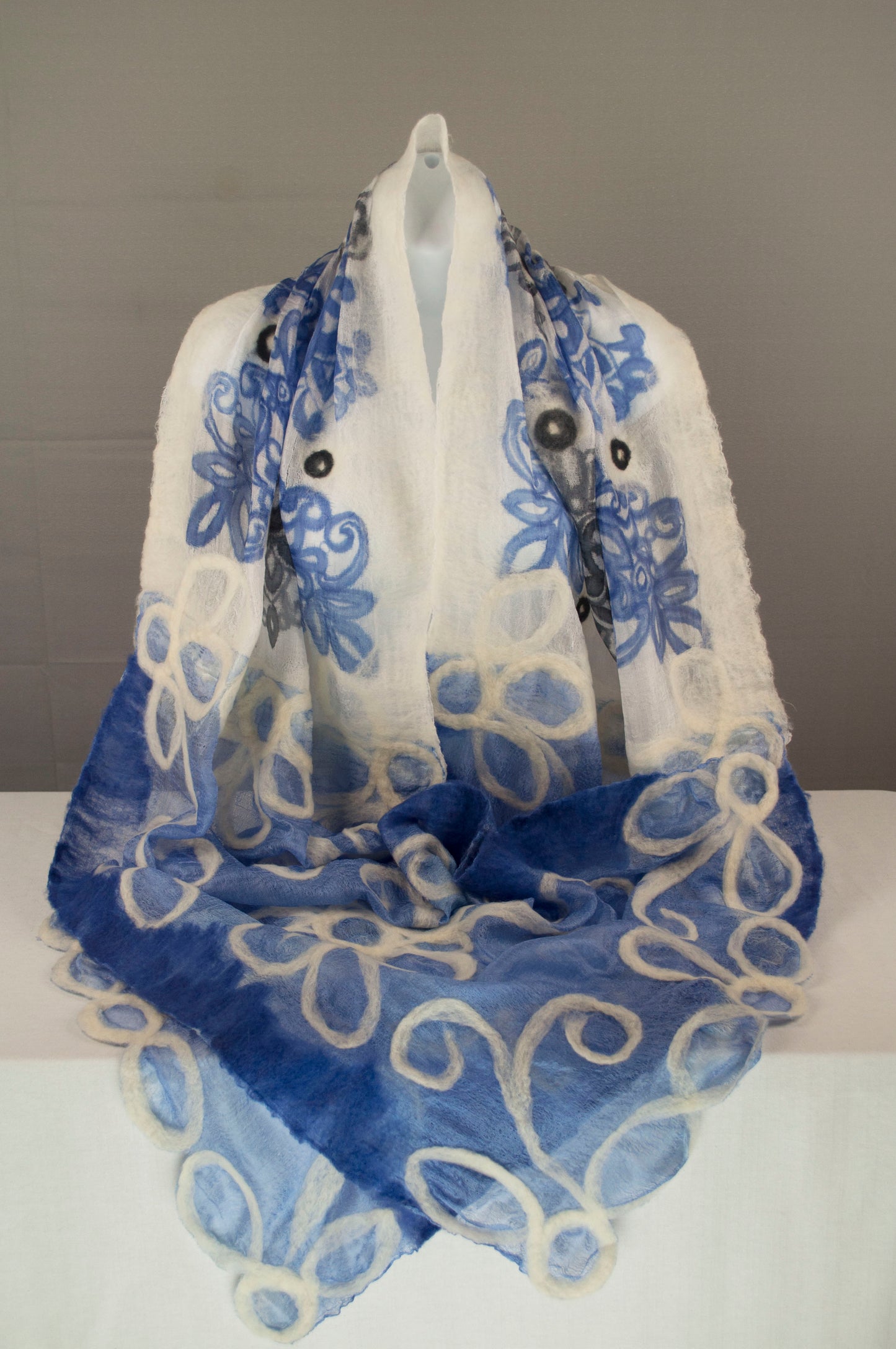 Silk Shawl with Wool Pattern