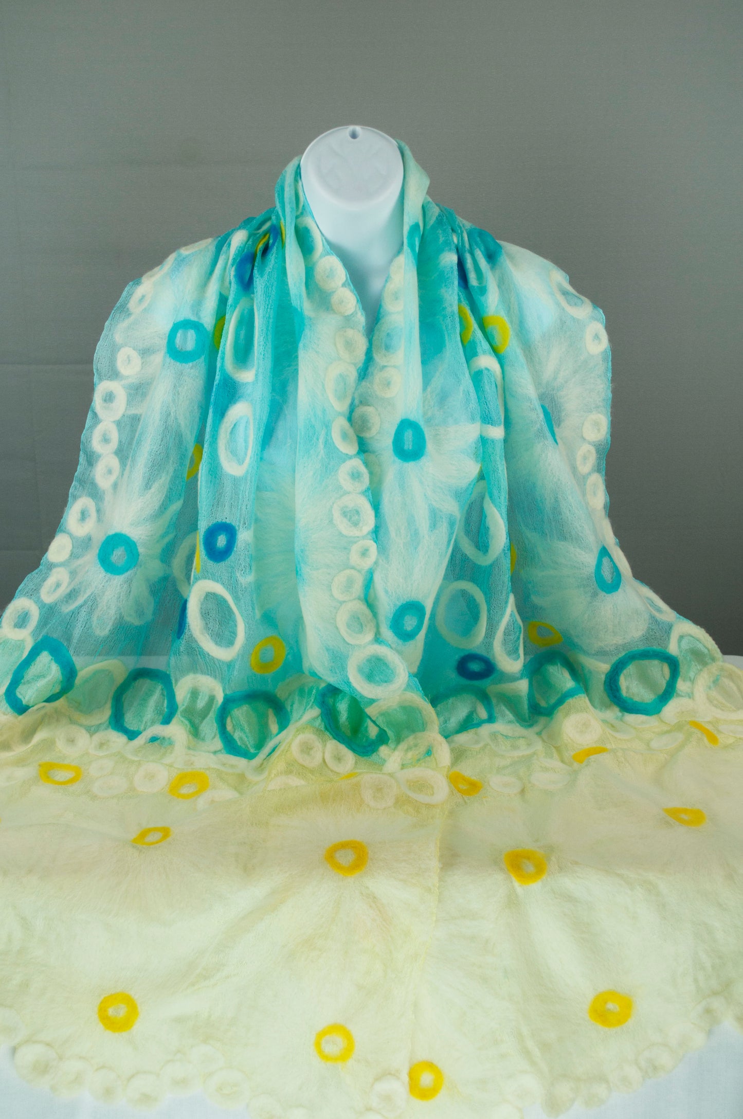 Nuno Felted Silk Floral Shawl